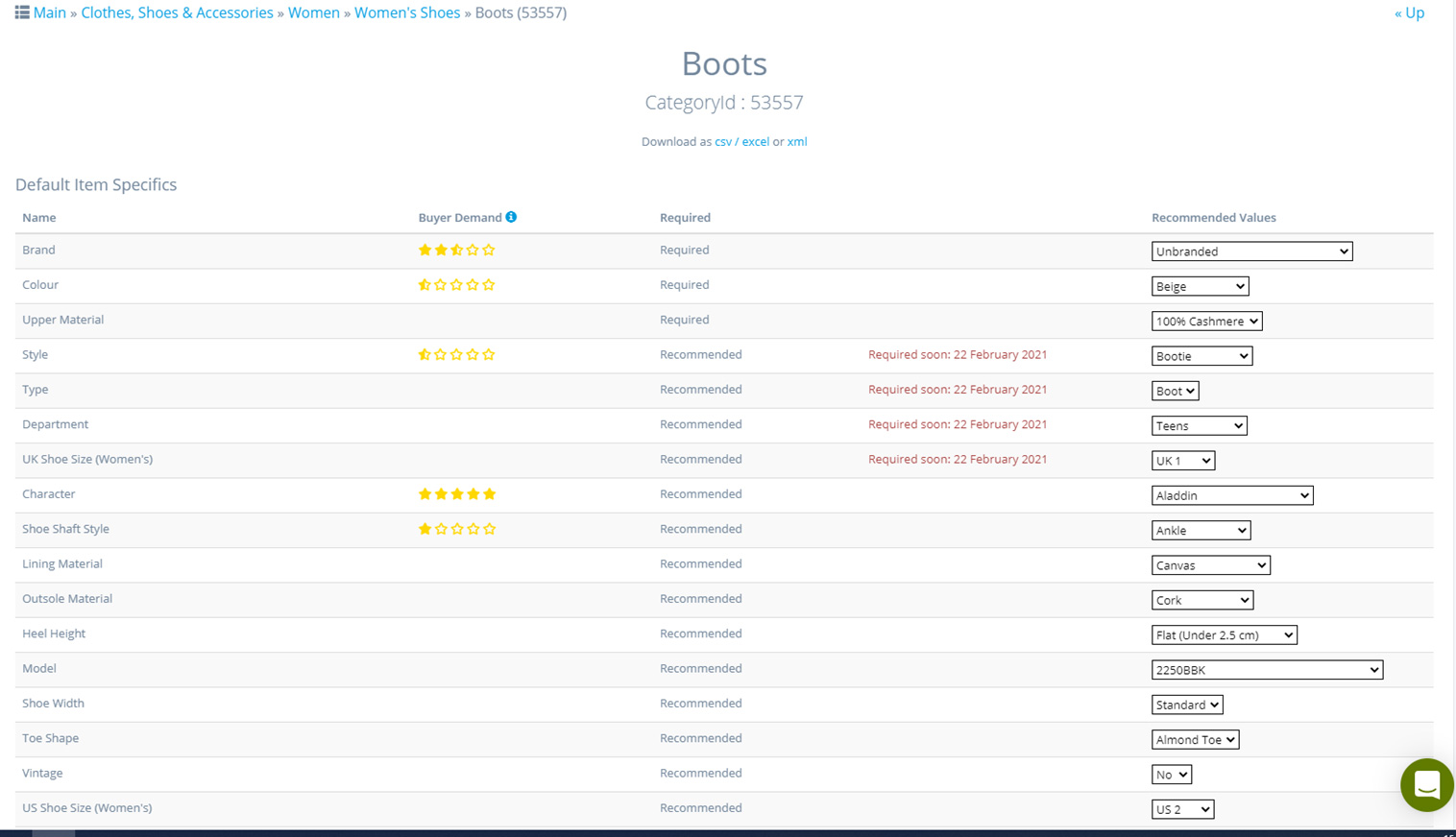 Category Lookup Tool